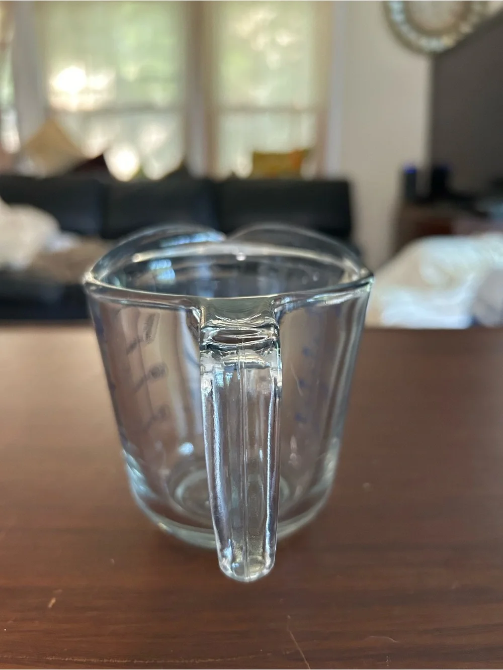 Anchor hocking Clear Glass Measuring Cup with Blue Measurements, one cup size